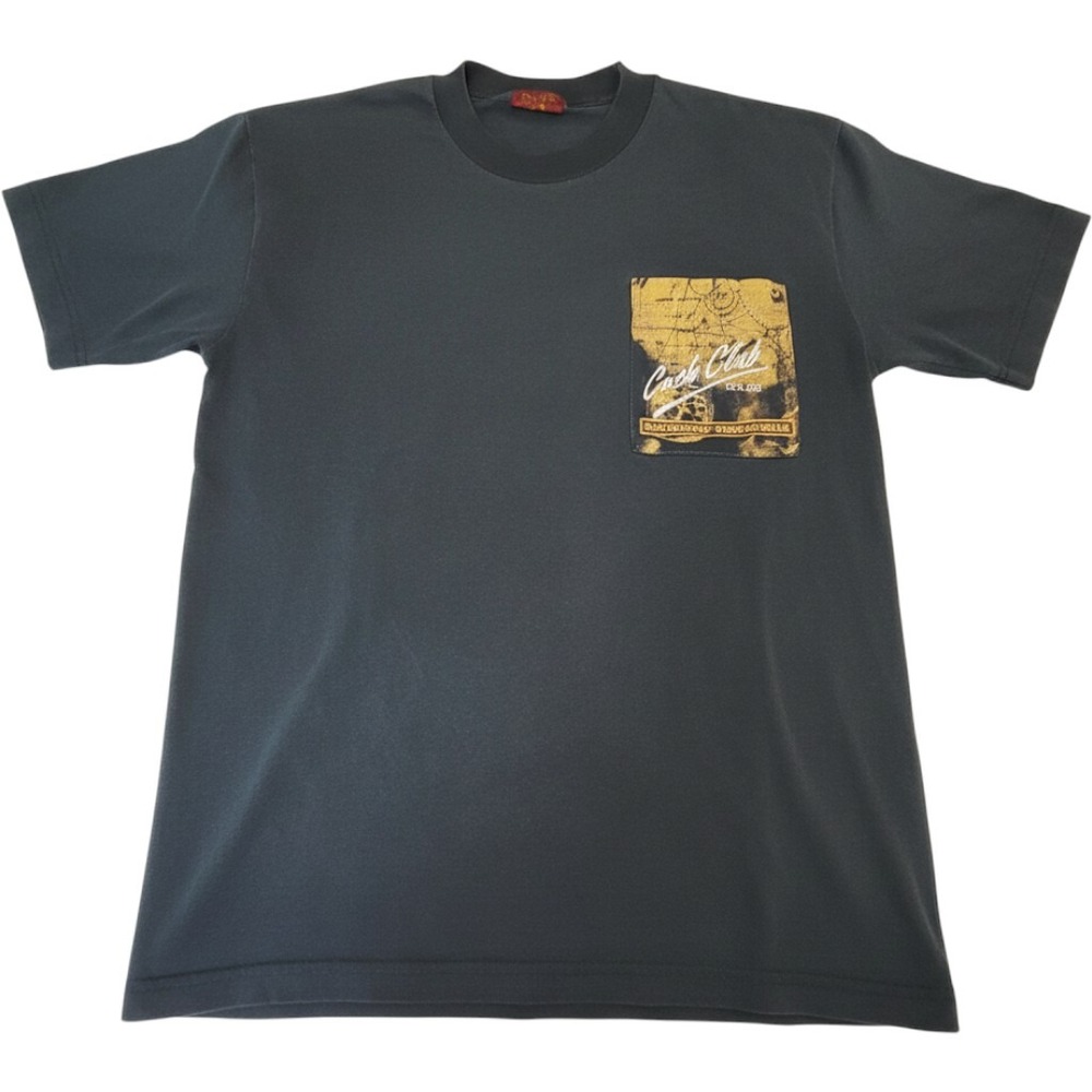 Cash Club LTD CO Graphic Pocket T-Shirt Charcoal Gray Mens Small Exploration Map